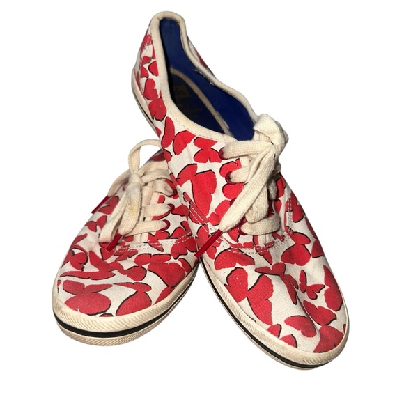 Kate Spade Ked’s red butterfly shoes. Size 6.5. - Picture 1 of 7